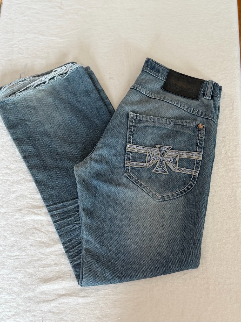 MMA Elite Y2K Streetwear Denim Low Boot Jean Light Wash 34x30